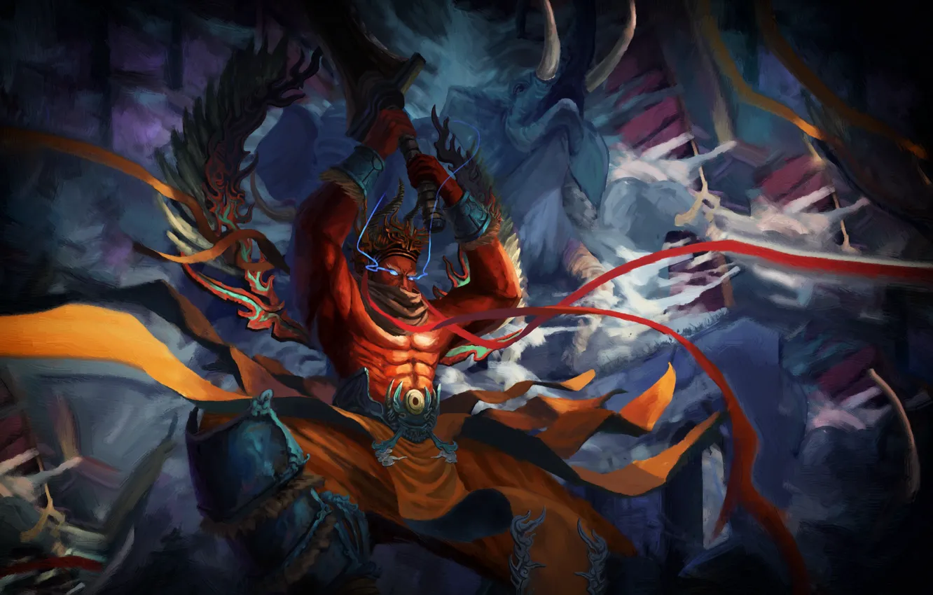 Photo wallpaper figure, sword, warrior, art, art, madeinkipish, Jinheng LI, by Jinheng LI