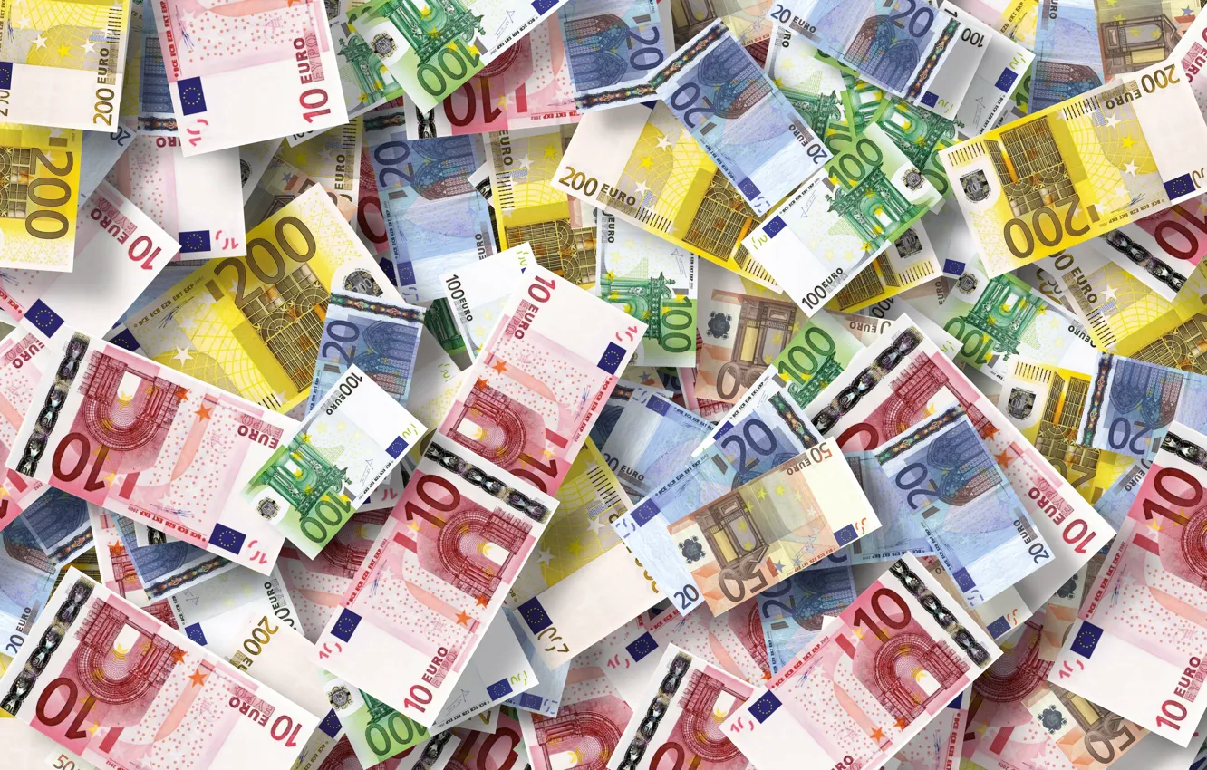 Photo wallpaper Euro, currency, bills, economy