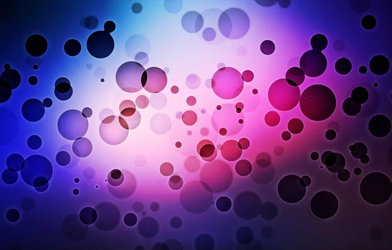Photo wallpaper circles, bubbles, silhouettes