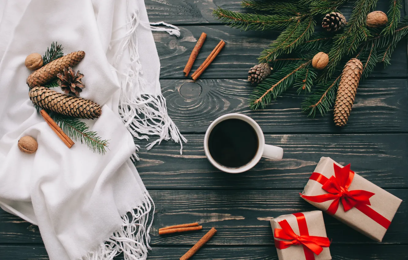 Photo wallpaper decoration, new year, Christmas, Christmas, wood, New Year, Xmas, decoration