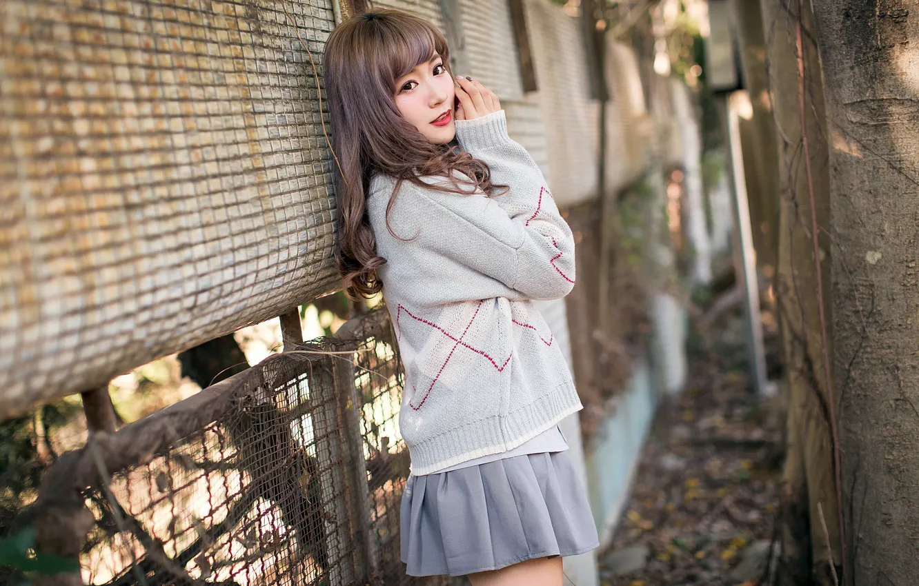 Photo wallpaper girl, Asian, cutie