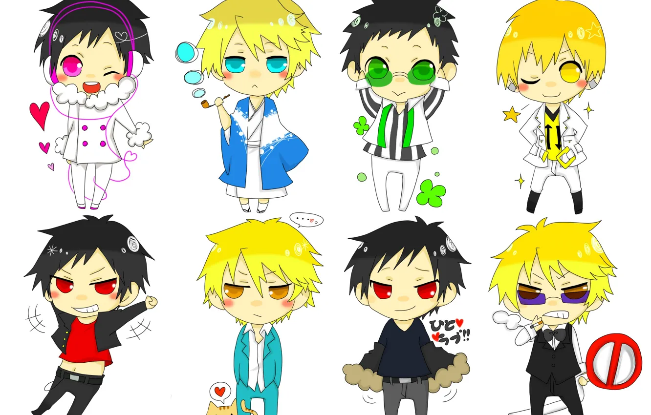 Photo wallpaper cat, baby, art, characters, Durarara, Durarara, Of Izaya Orihara, Masaomi Kedar