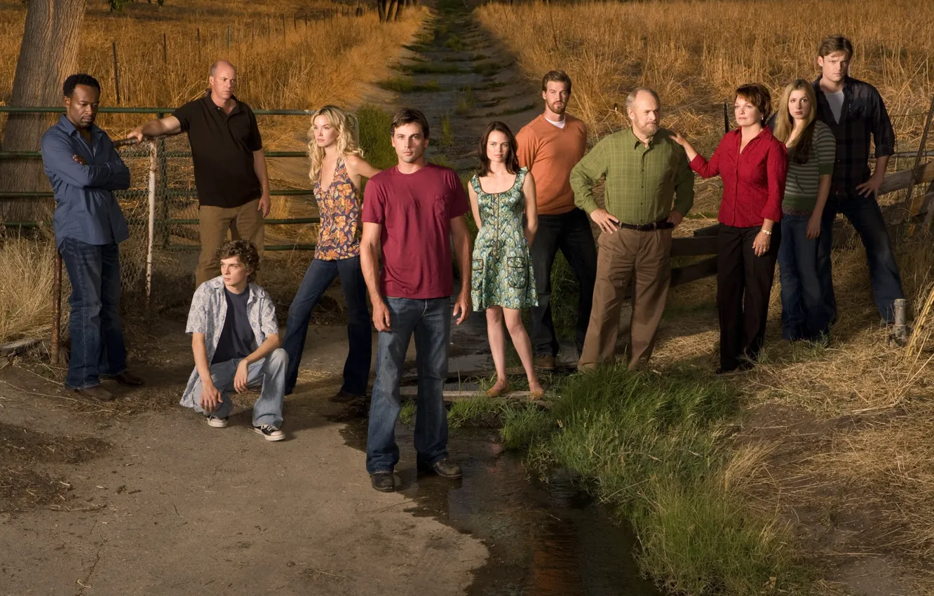 Photo wallpaper the film, the series, Jericho, are, look at the camera, all the main actors of …