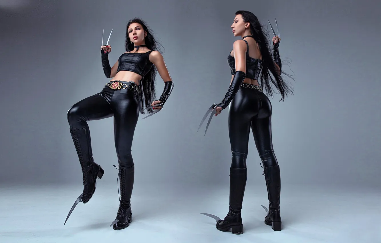 Photo wallpaper blade, weapons, Olga Kozhevnikova, outfit, cosplay, latex, image, costume