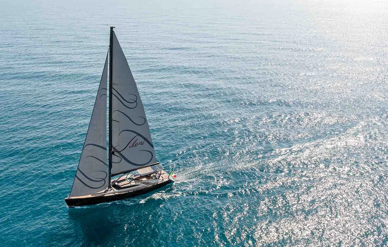 Photo wallpaper the way, movement, the wind, sport, sails, mast, The Mediterranean sea, the