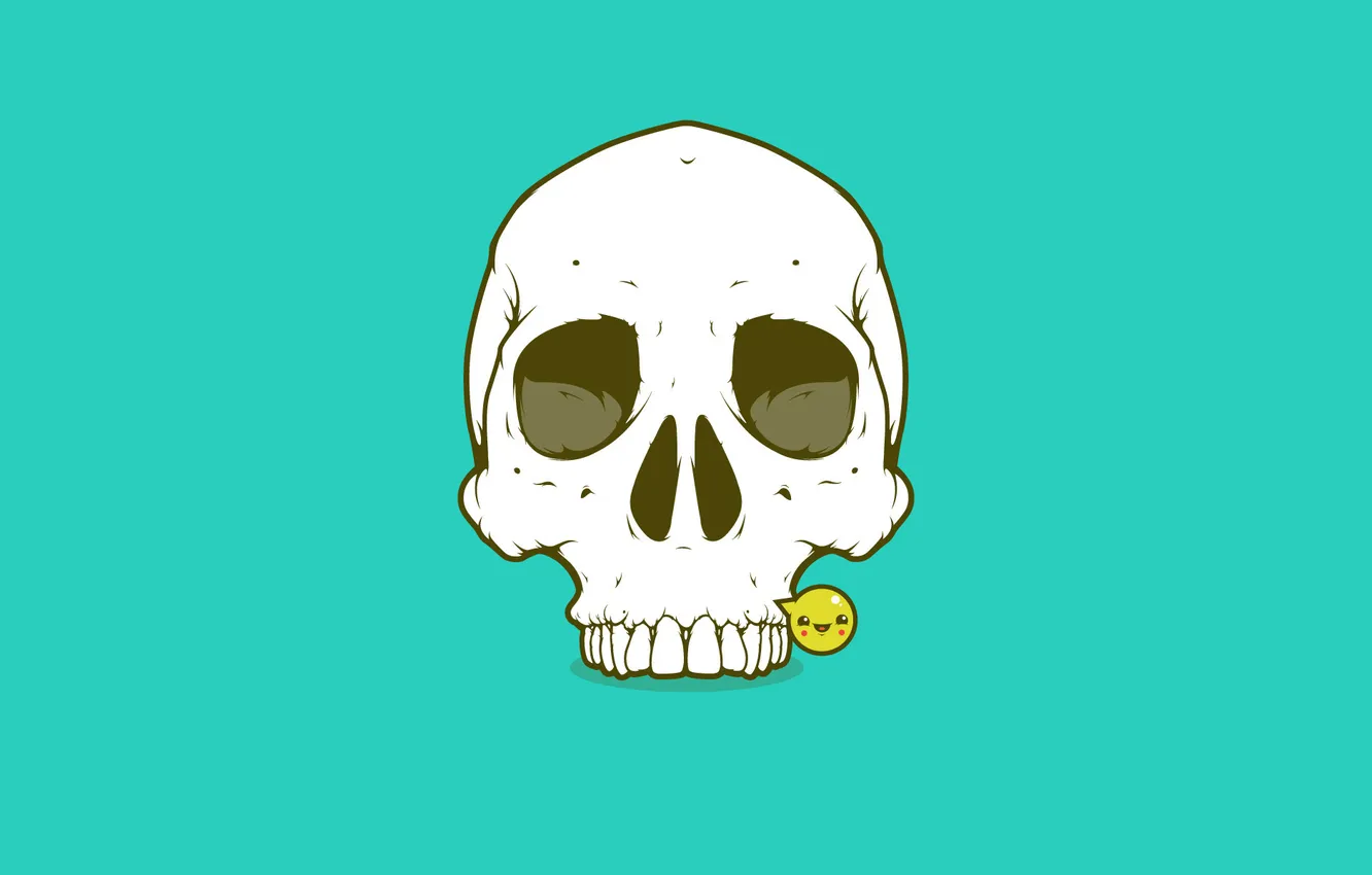 Photo wallpaper smile, skull, smiley