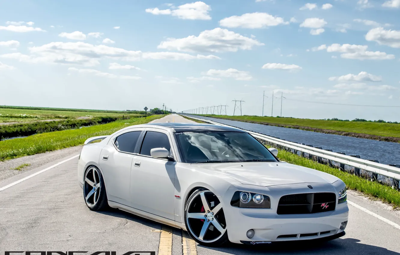 Photo wallpaper Dodge, Charger, concave, lowered, on 22 CW-5
