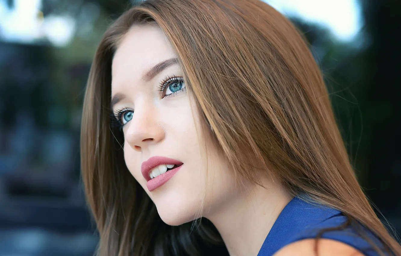 Photo wallpaper look, smile, hair, Christina Minakova, Eugene Melnichuk