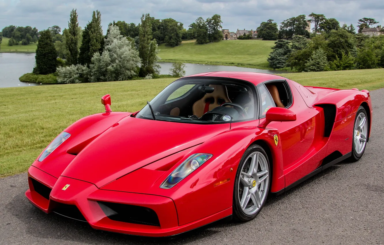 Photo wallpaper Ferrari, red, supercar, Enzo