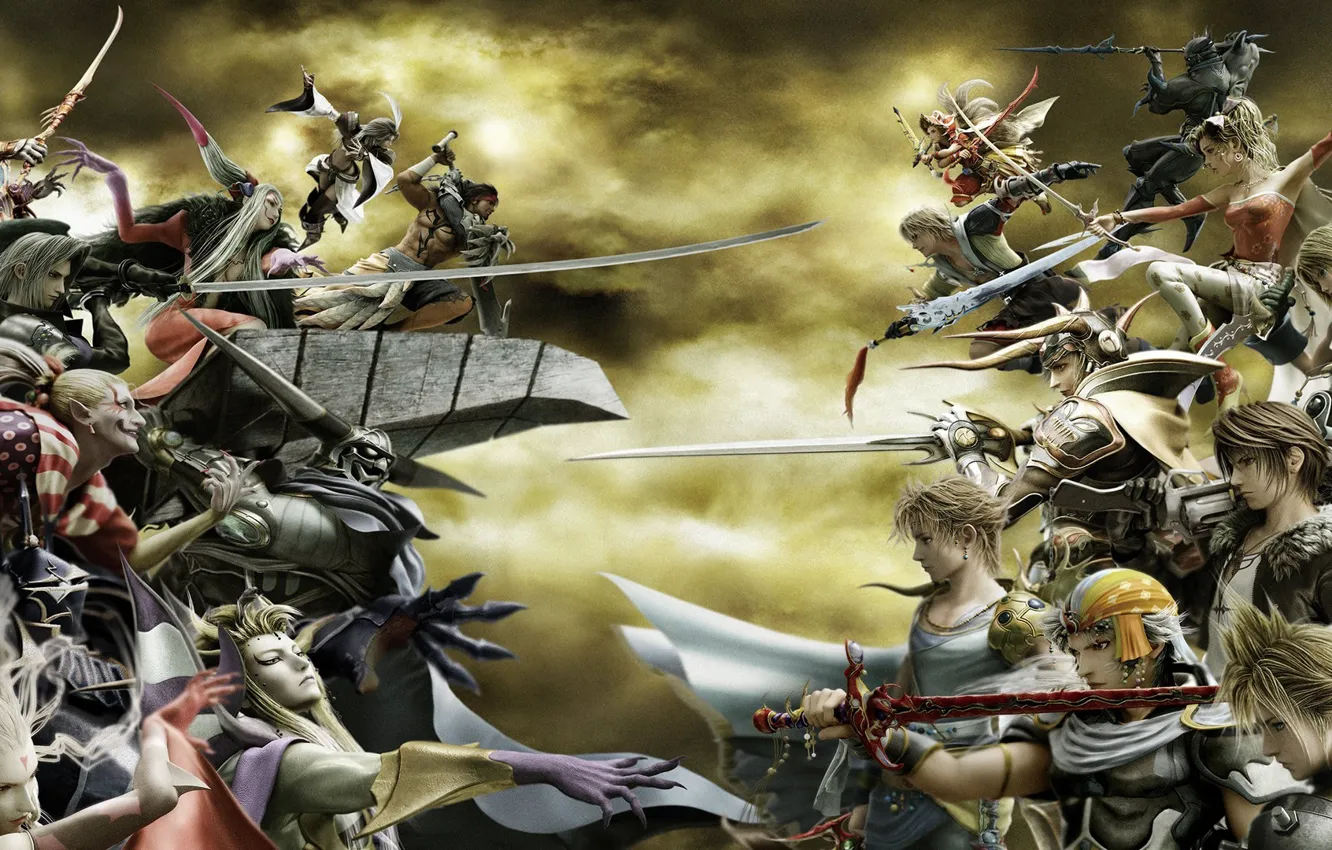 Photo wallpaper the opposition, Final Fantasy, fighting game, PlayStation, Dissidia