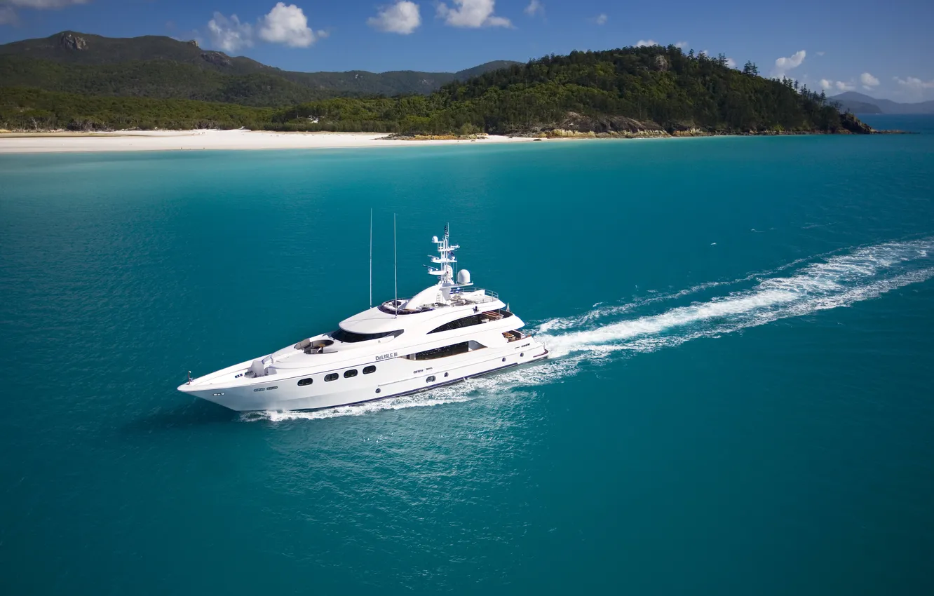 Photo wallpaper wave, beach, the sky, freedom, clouds, mountains, the ocean, stay