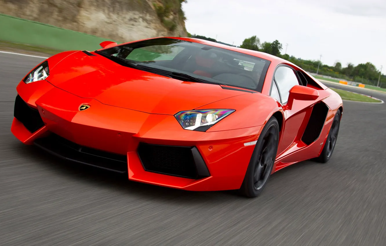 Photo wallpaper road, Lamborghini, Aventador, LP700