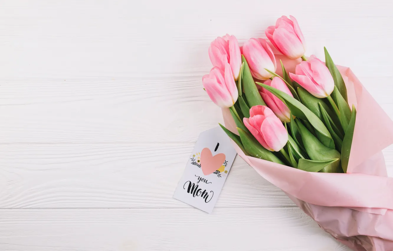 Photo wallpaper flowers, tulips, love, pink, fresh, pink, flowers, tulips