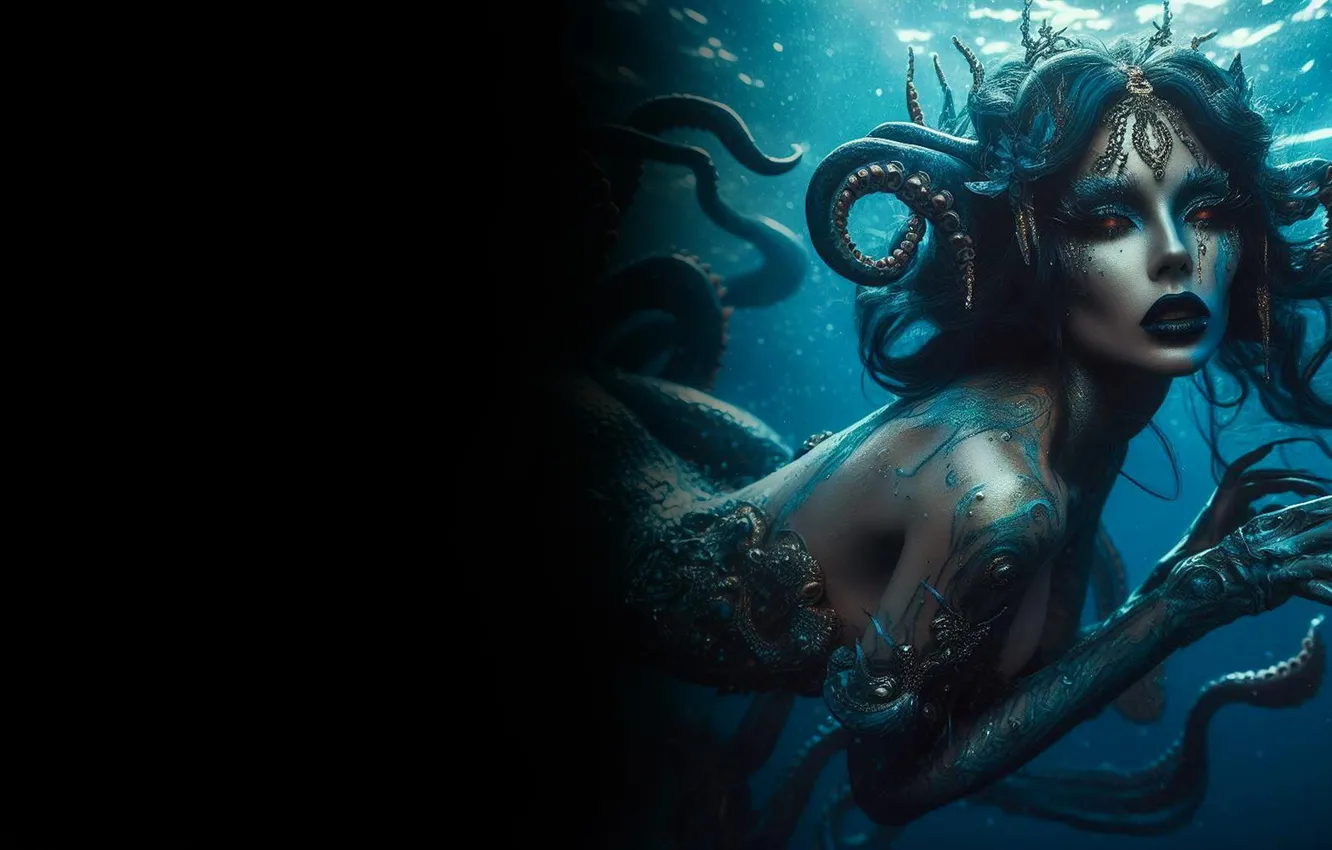 Photo wallpaper water, girl, mermaid
