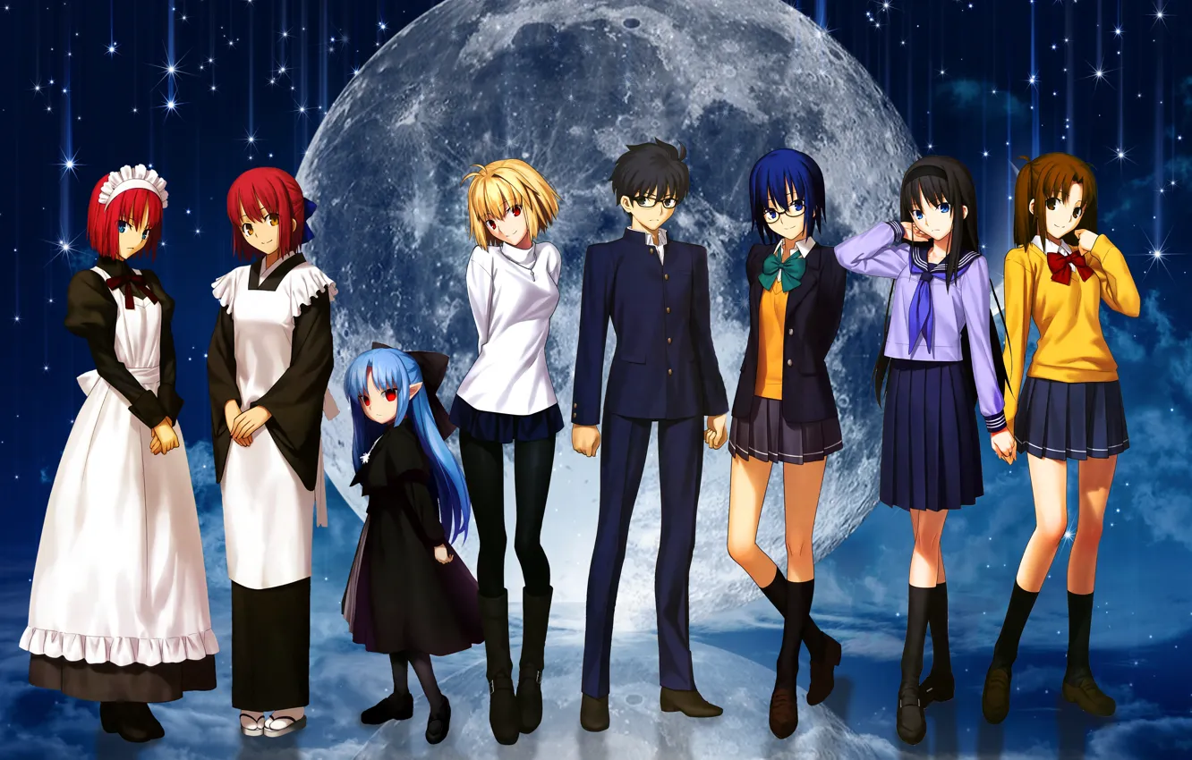 Photo wallpaper Anime, Girls, Vampire, Game, Type-Moon, Ciel, Arcueid Brunestud, Tsukihime
