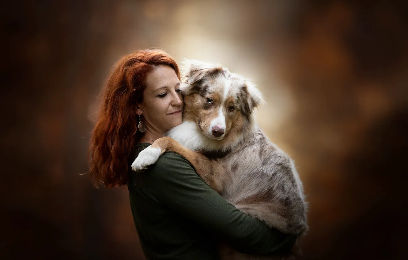 Photo wallpaper each, people, dog