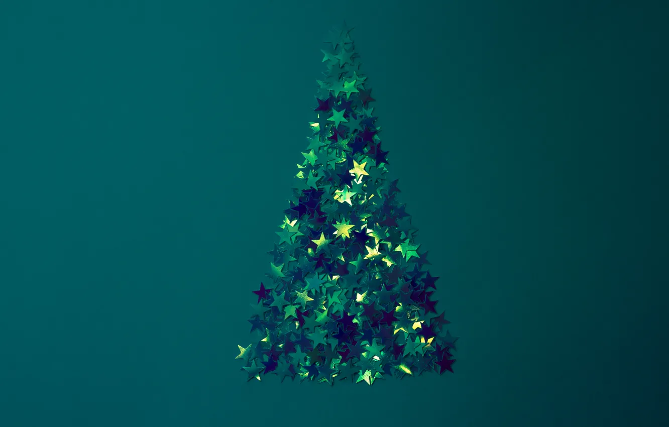 Photo wallpaper blue, new year, stars, tree