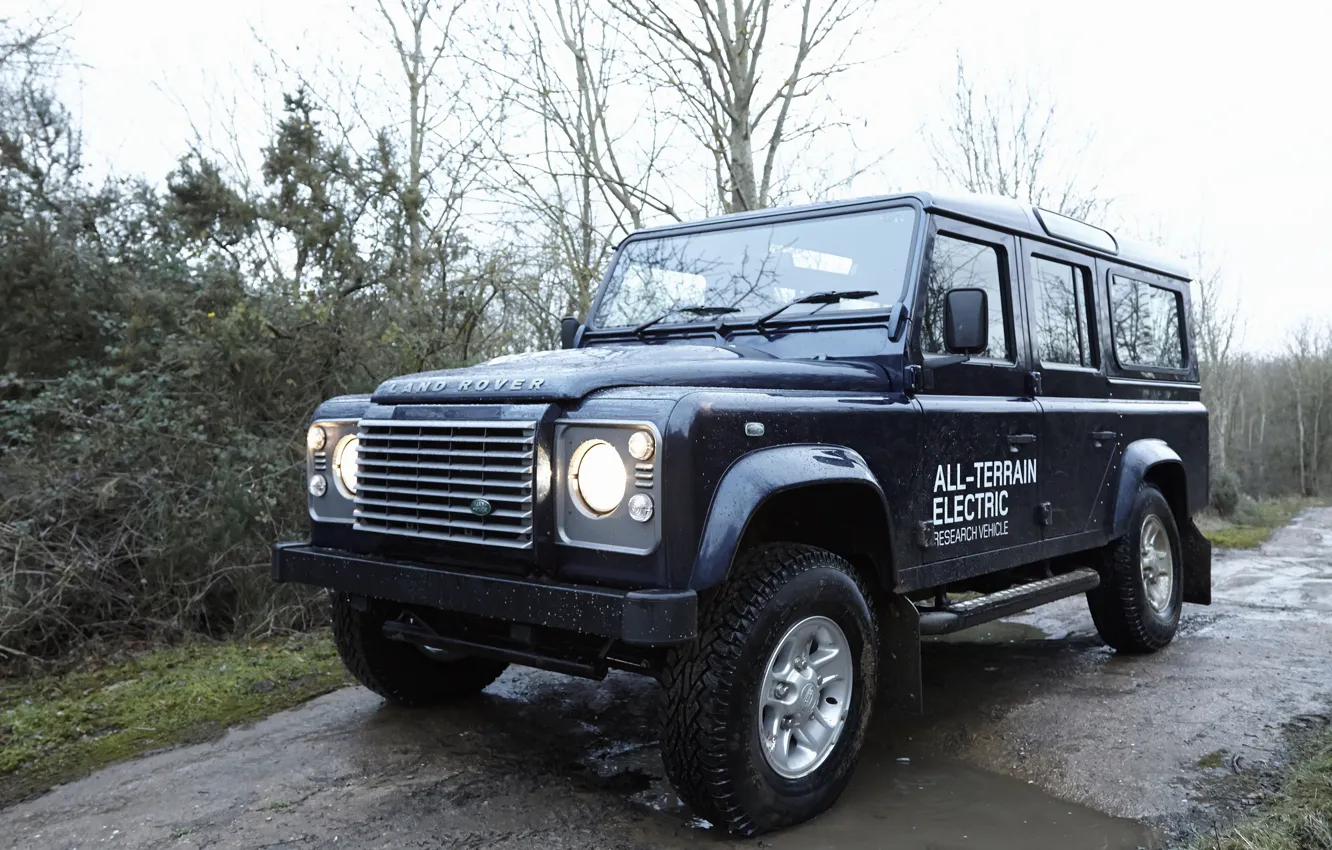 Photo wallpaper SUV, prototype, Land Rover, Defender, 2013, All-terrain Electric Research Vehicle