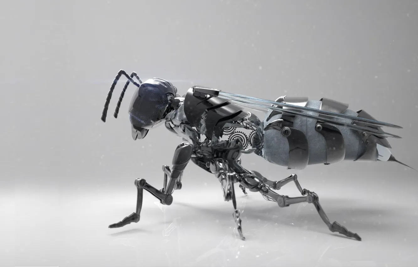 Photo wallpaper OSA, mechanism, art, sting, Mech wasp, Dzmitry Doryn