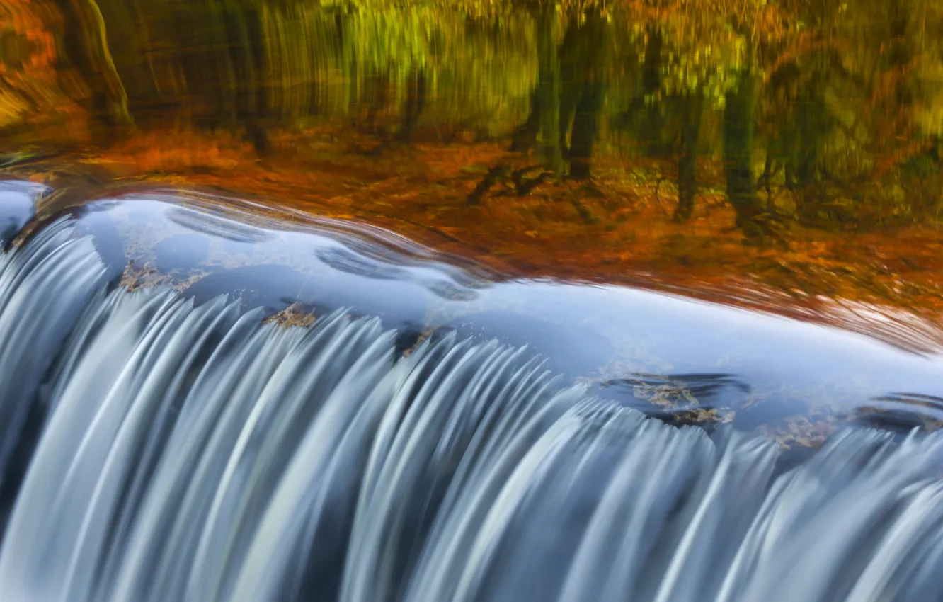 Photo wallpaper autumn, reflection, river, England, thresholds, Devon