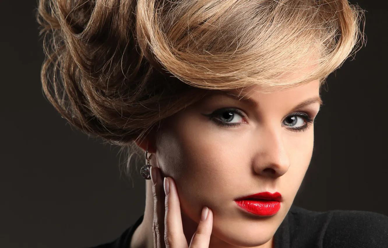 Photo wallpaper look, face, model, lipstick, lips