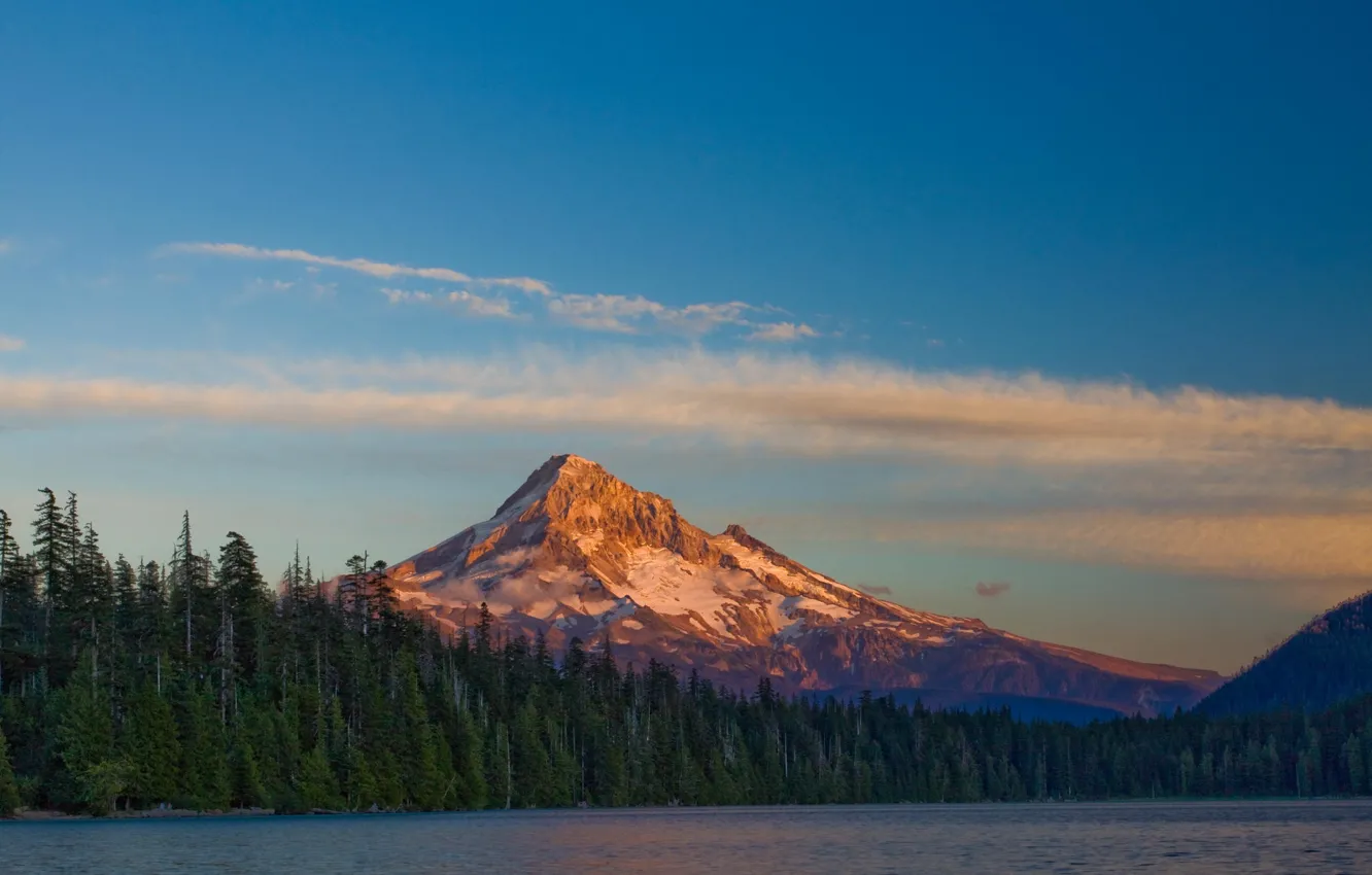 Photo wallpaper forest, mountains, nature, lake