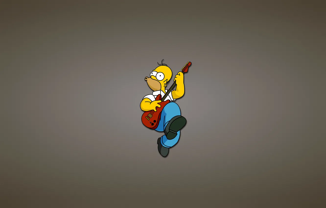 Photo wallpaper guitar, The simpsons, Homer, red, The Simpsons, Homer Simpson, fun
