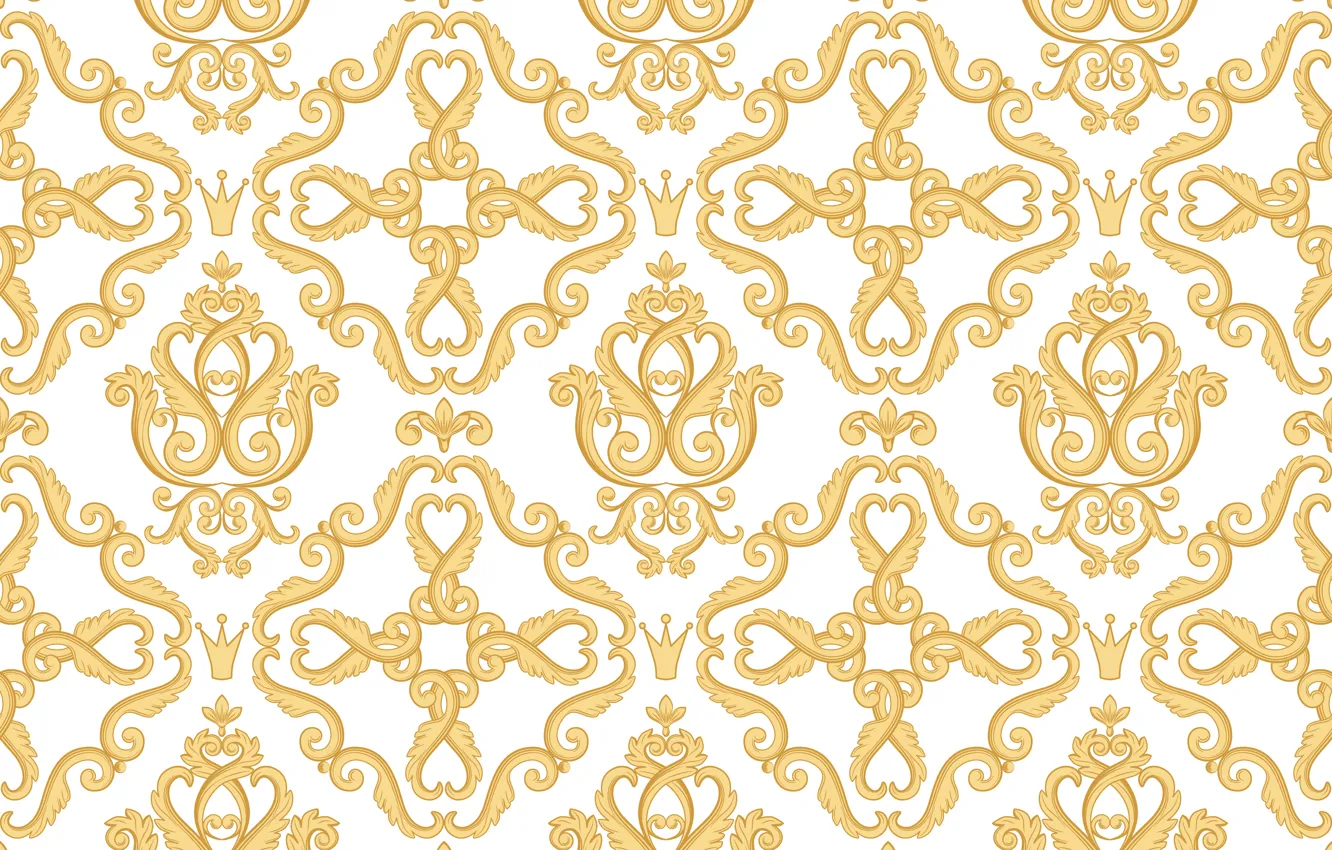 Photo wallpaper retro, pattern, crown, ornament, vintage