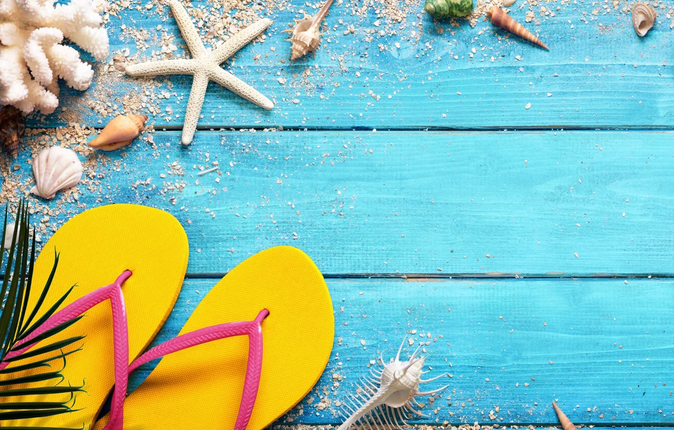 Photo wallpaper beach, summer, stars, stay, shell, summer, beach, vacation