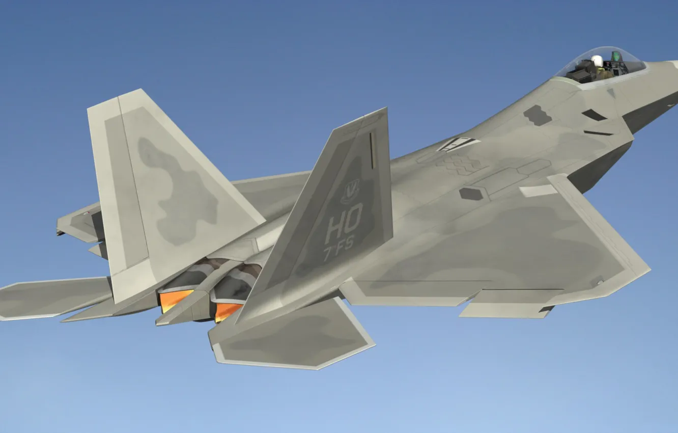 Photo wallpaper fighter, F22, Raptor, multipurpose