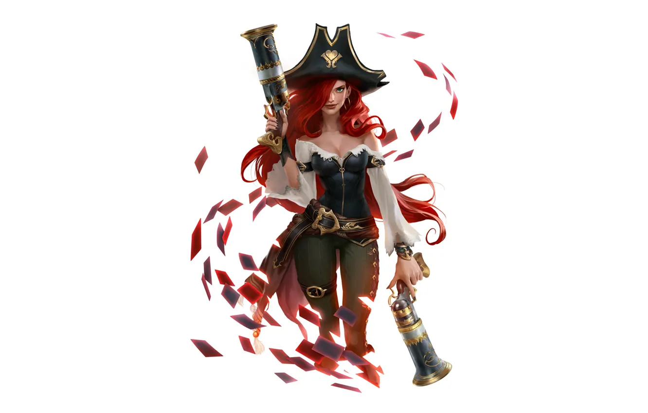 Photo wallpaper girl, gun, hat, Miss Fortune, Legends of Runeterra
