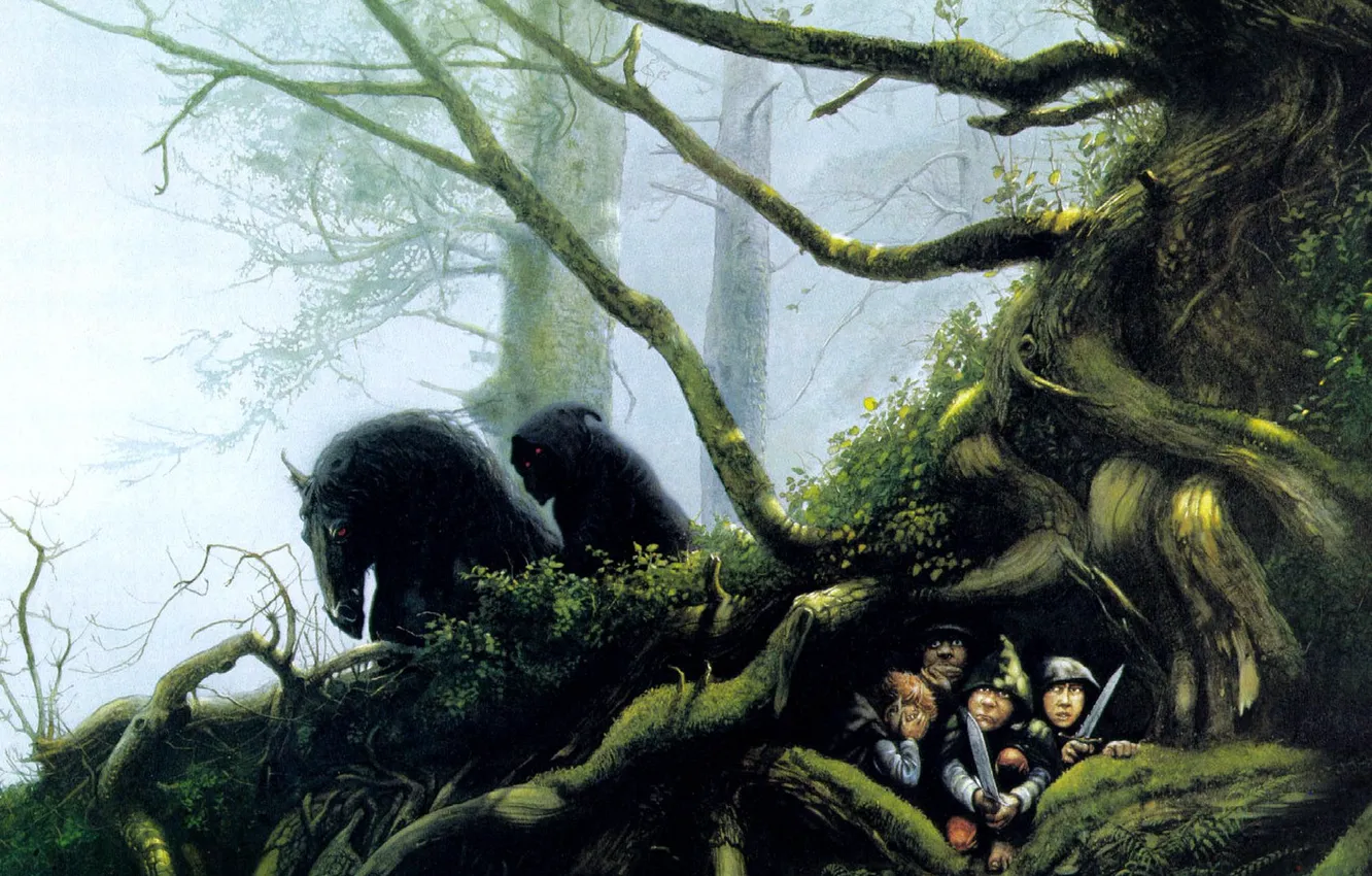 Photo wallpaper Forest, The Sorcerer King, Hobbits, The Roots Of The Tree