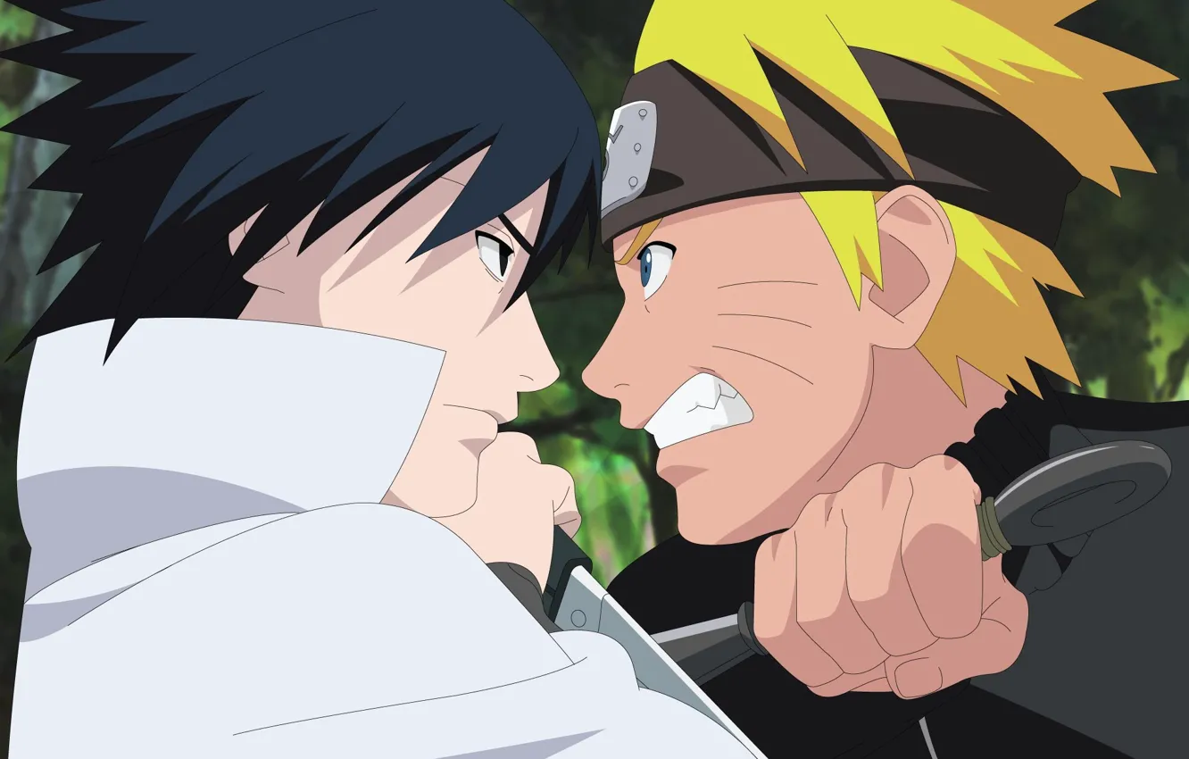 Photo wallpaper anime, art, Naruto, Sasuke Uchiha, Naruto Uzumaki, the guy