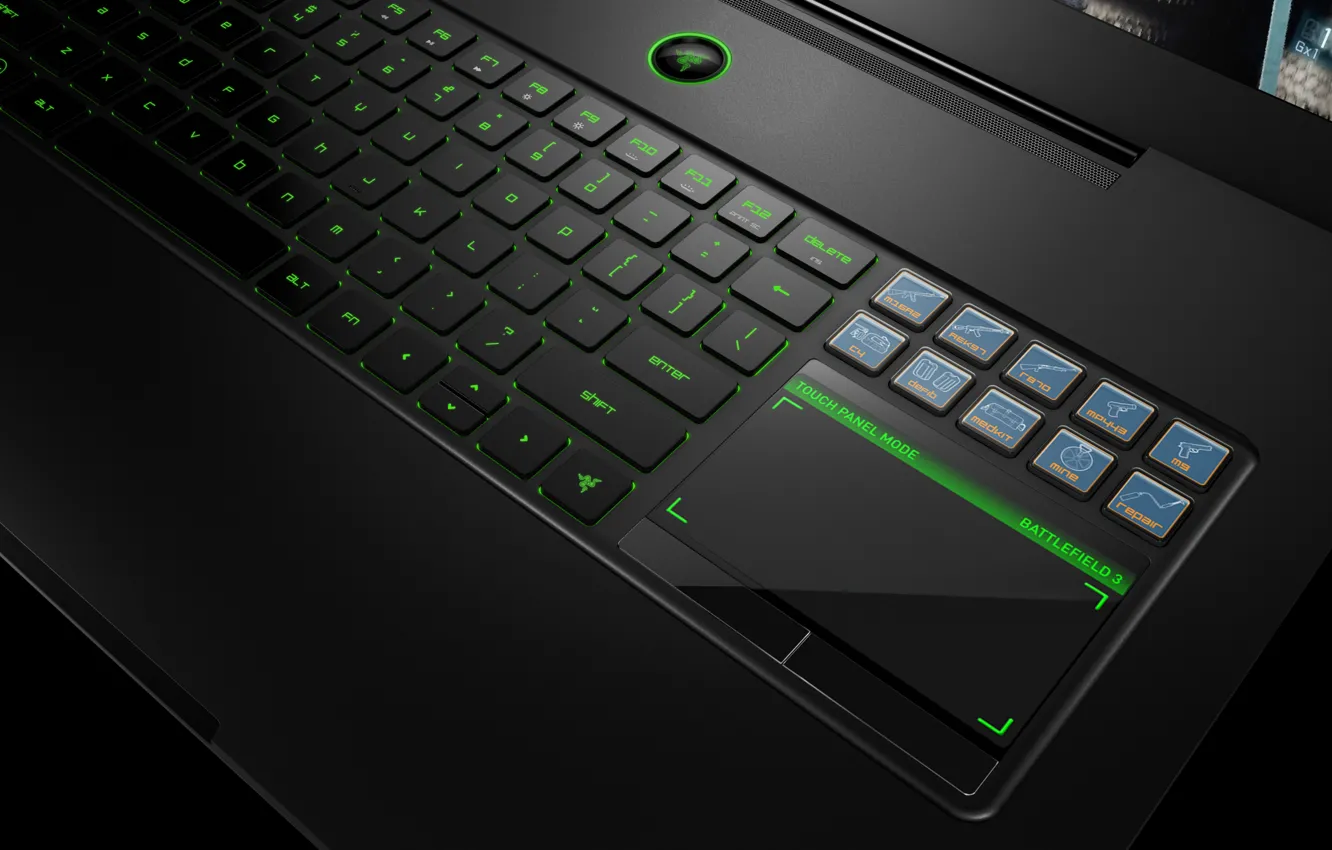 Photo wallpaper the game, laptop, Razer blade