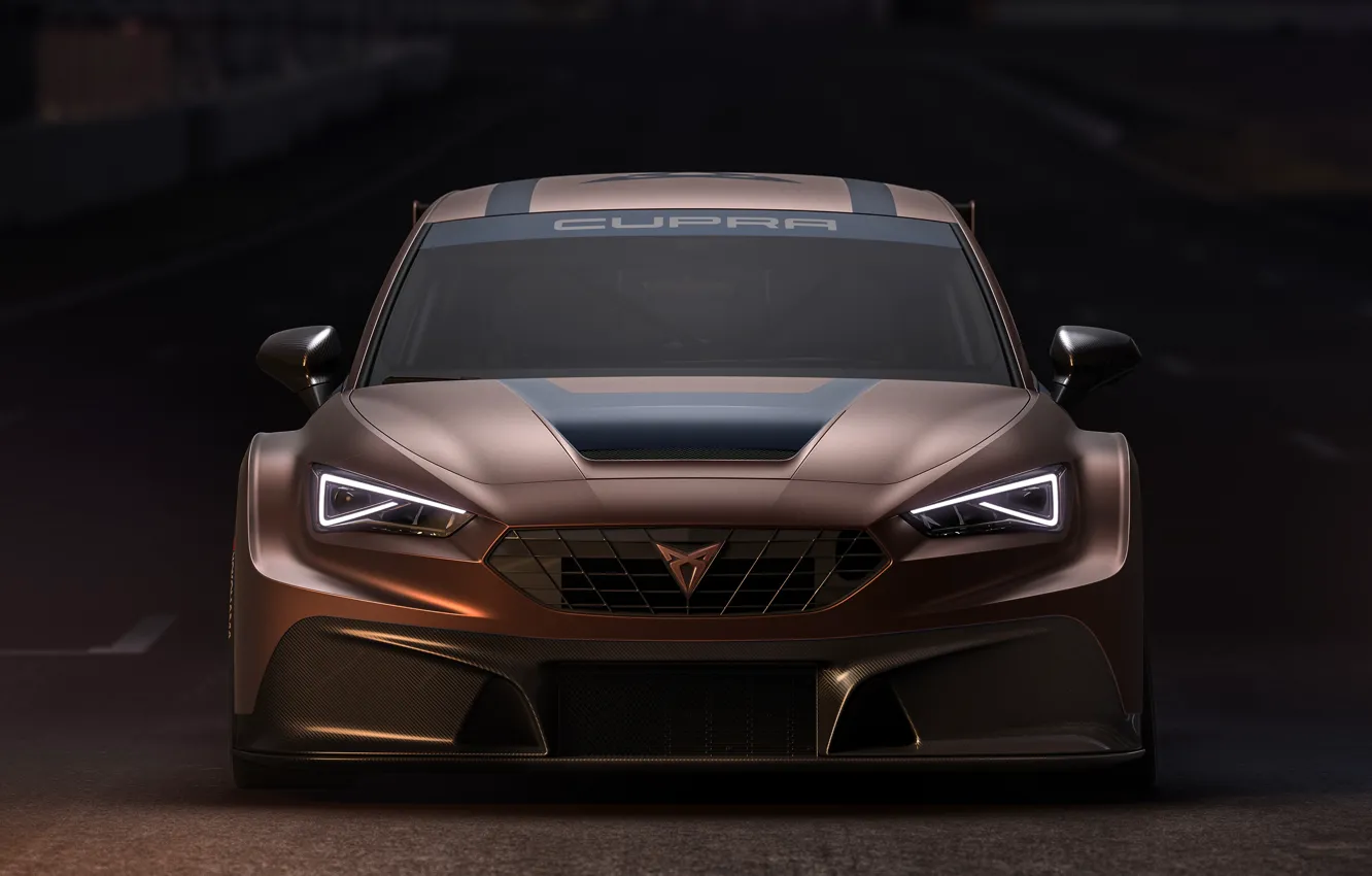 Photo wallpaper Seat, front view, racing car, Competition, Cupra Leon