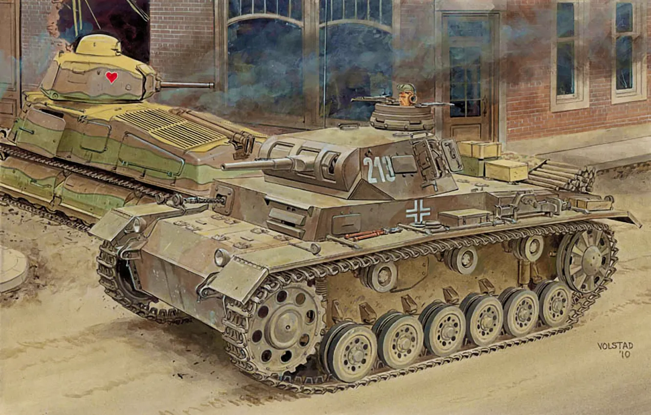 Photo wallpaper tank, ww2, tank 3, tank, german tank