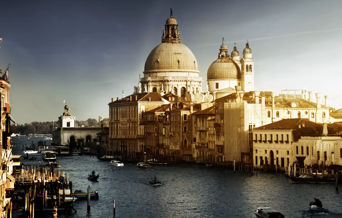 Photo wallpaper building, boats, Italy, Venice, channel, architecture, Italy, gondola