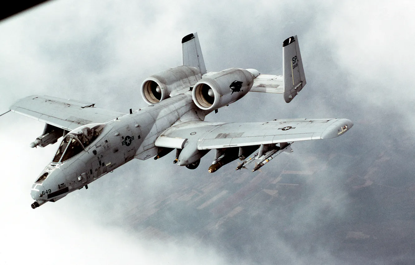 Photo wallpaper background, power, obloka, A-10, American, ATTACK