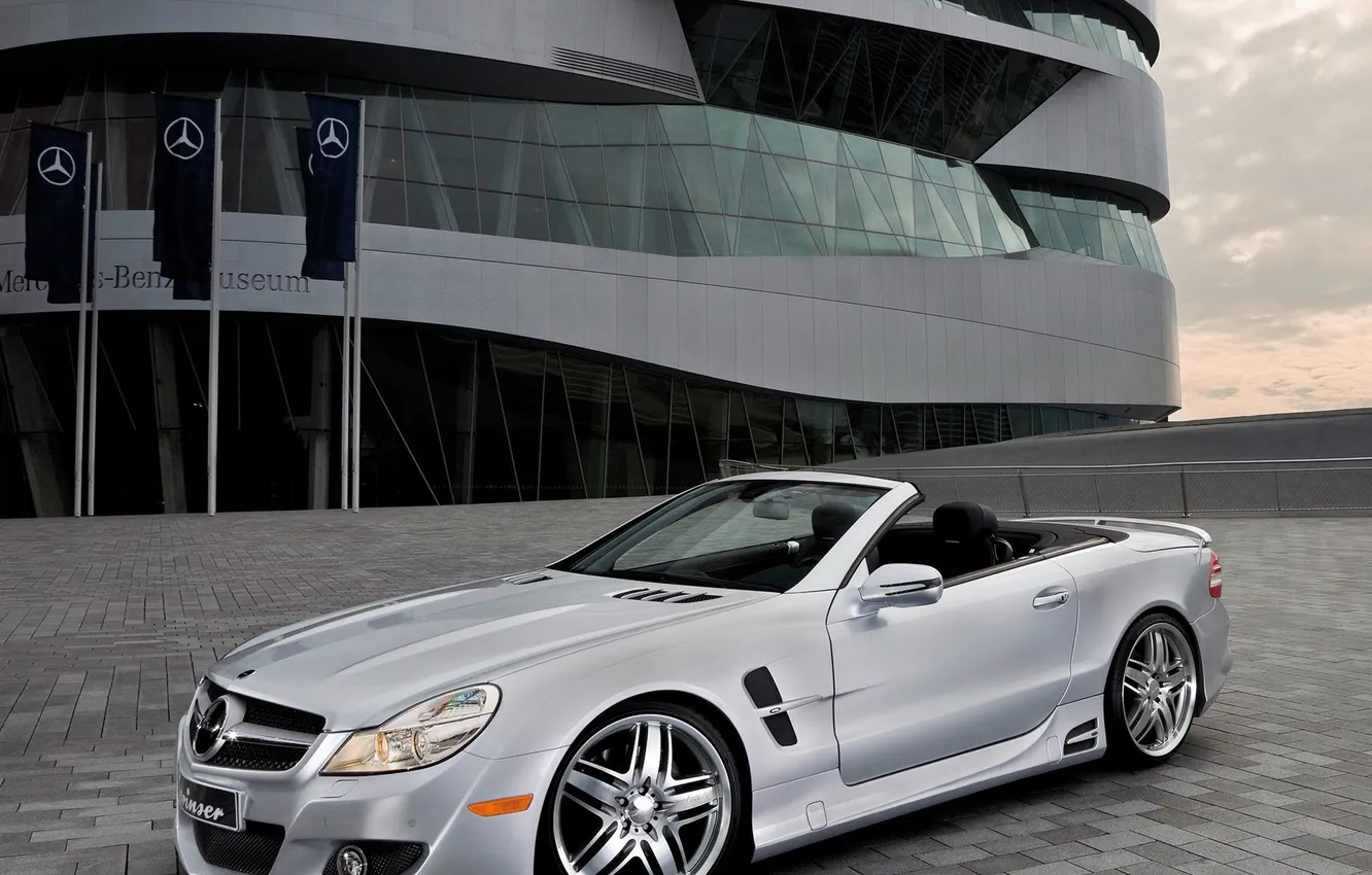 Photo wallpaper tuning, Mercedes, convertible, macadam