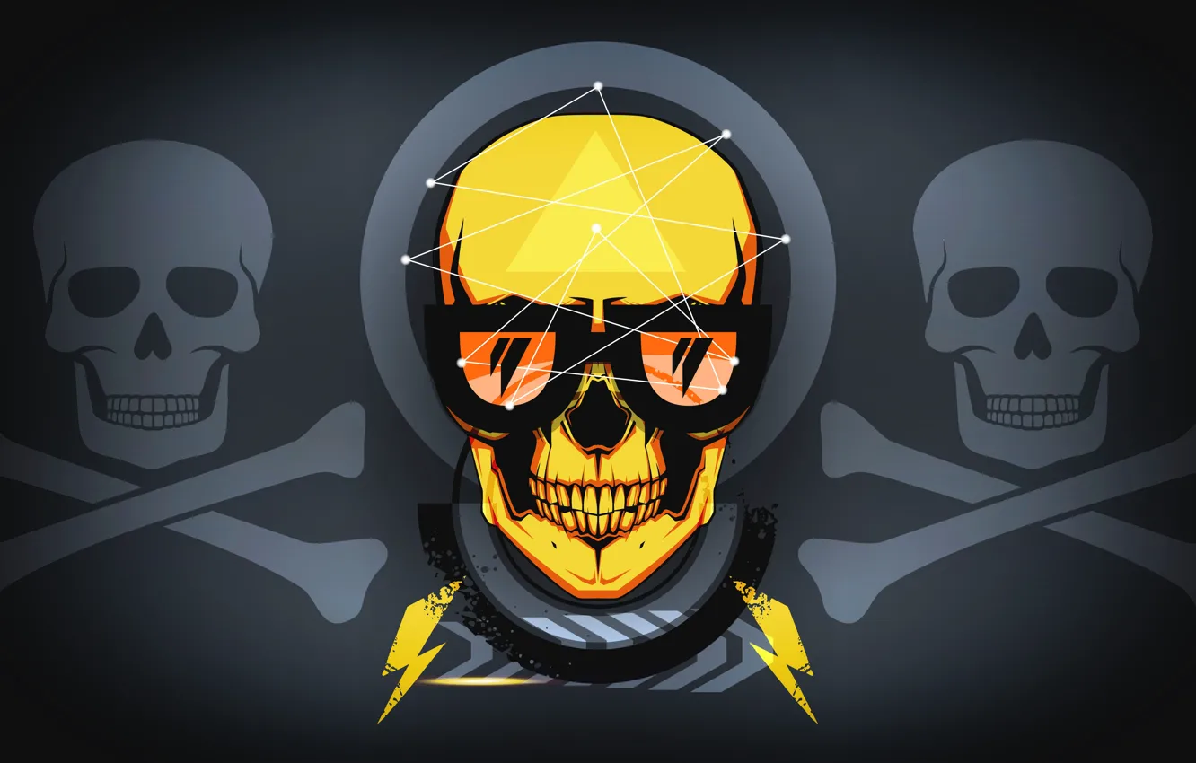 Photo wallpaper skull, minimalism, skulls, art, Illustration, by Nadezhda Pevunova, Hope Pevunova, Fashion skulls