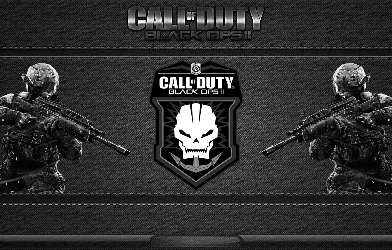 Photo wallpaper the game, skull, soldiers, emblem, call of duty, COD, black ops 2