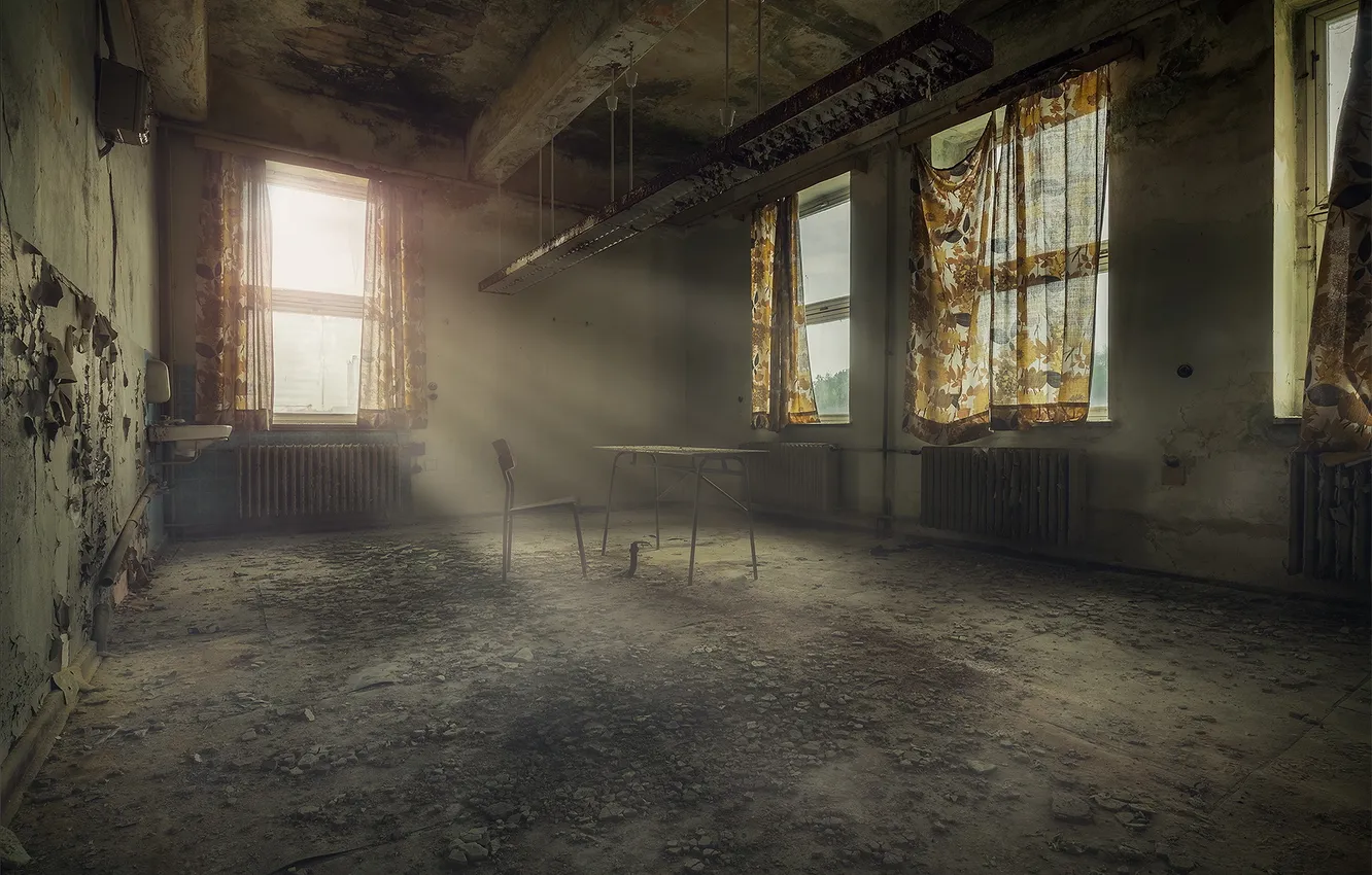 Photo wallpaper table, room, chair