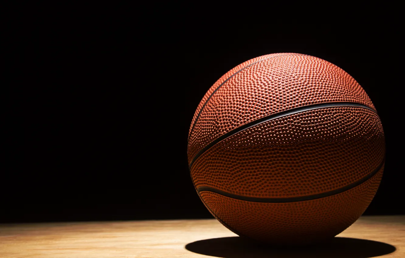 Photo wallpaper basketball, floor, ball, shadows