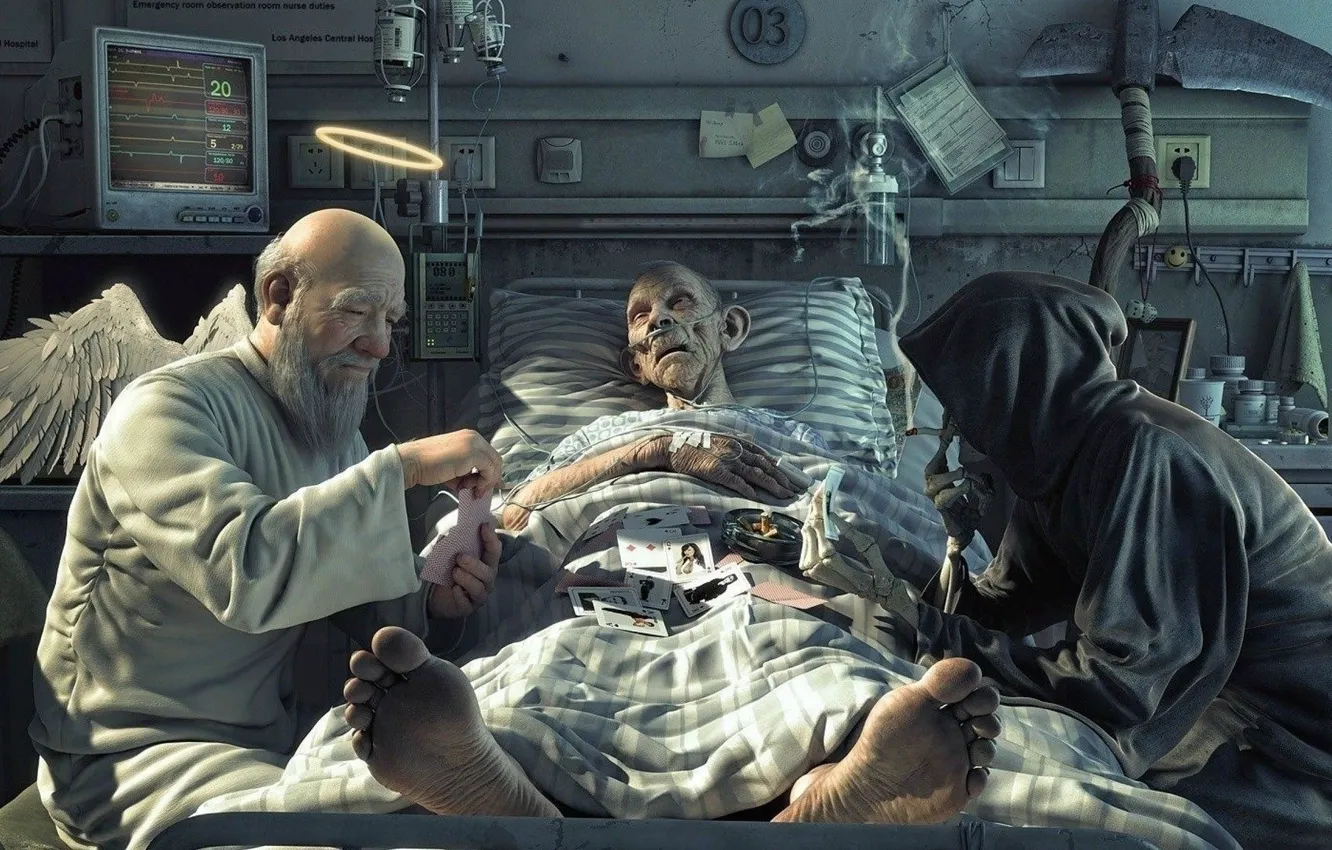 Photo wallpaper death, God, the devil