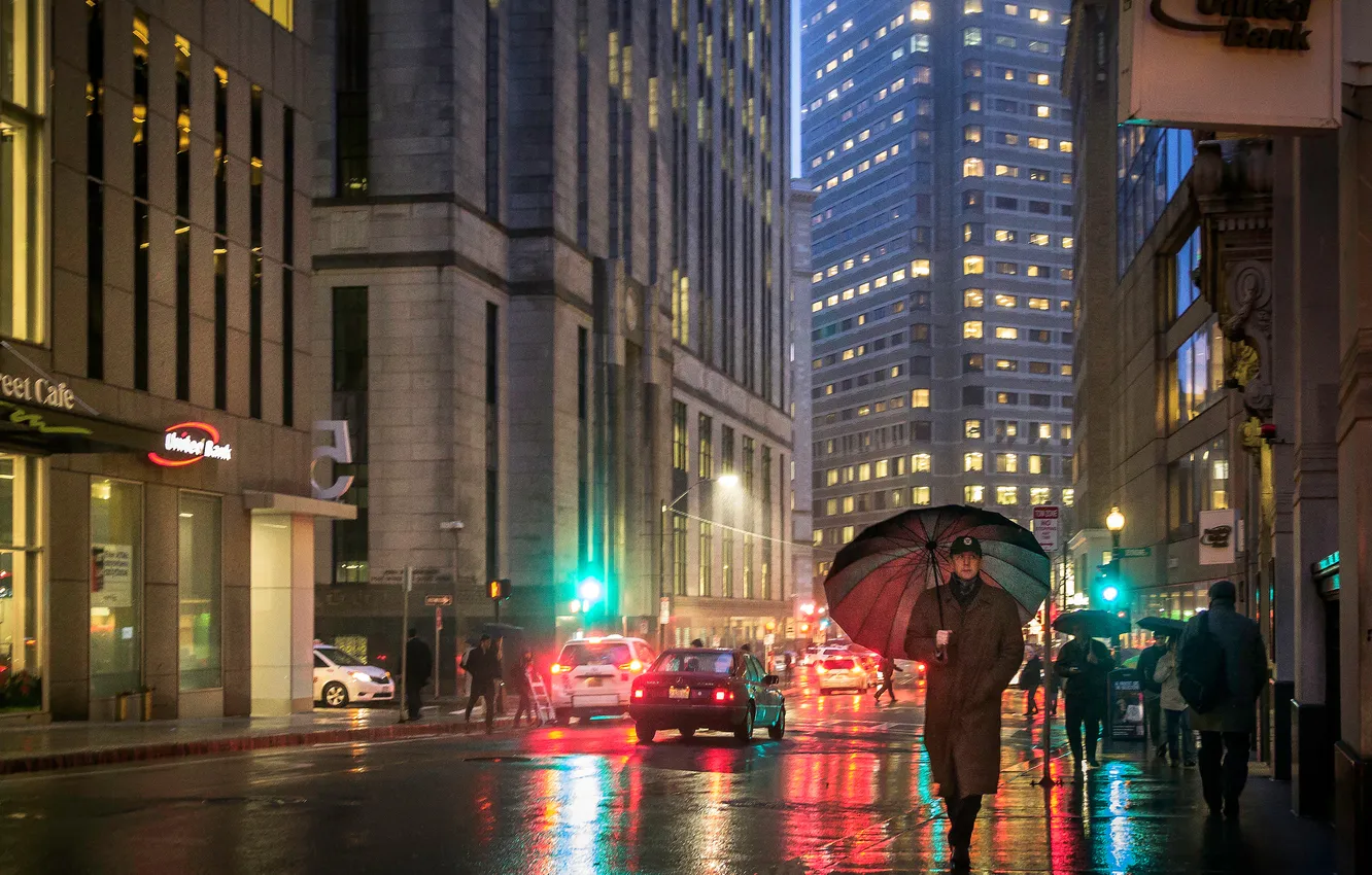 Photo wallpaper rain, the evening, USA, Boston