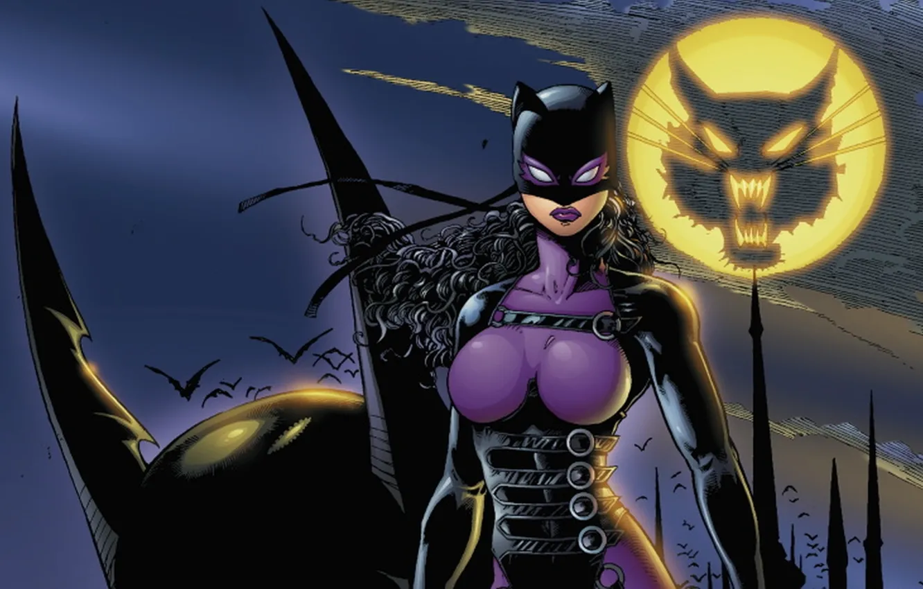 Photo wallpaper night, uniform, latex, Catwoman Guardian Of Gotham