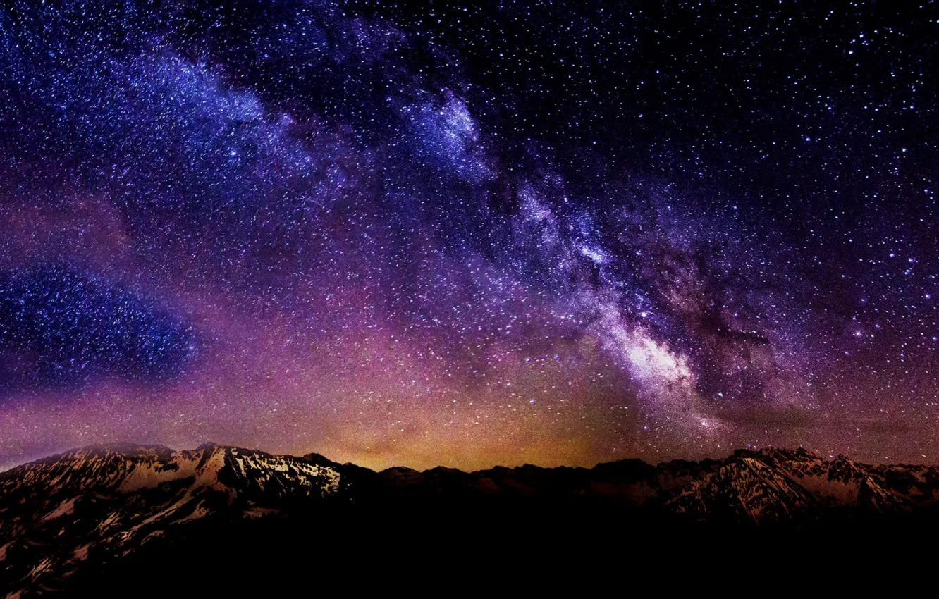 Photo wallpaper stars, mountains, night, the milky way