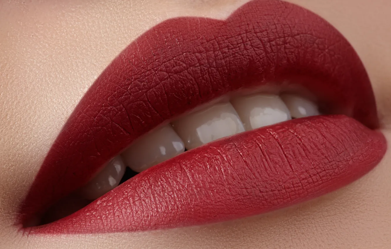 Photo wallpaper mouth, lipstick, lips