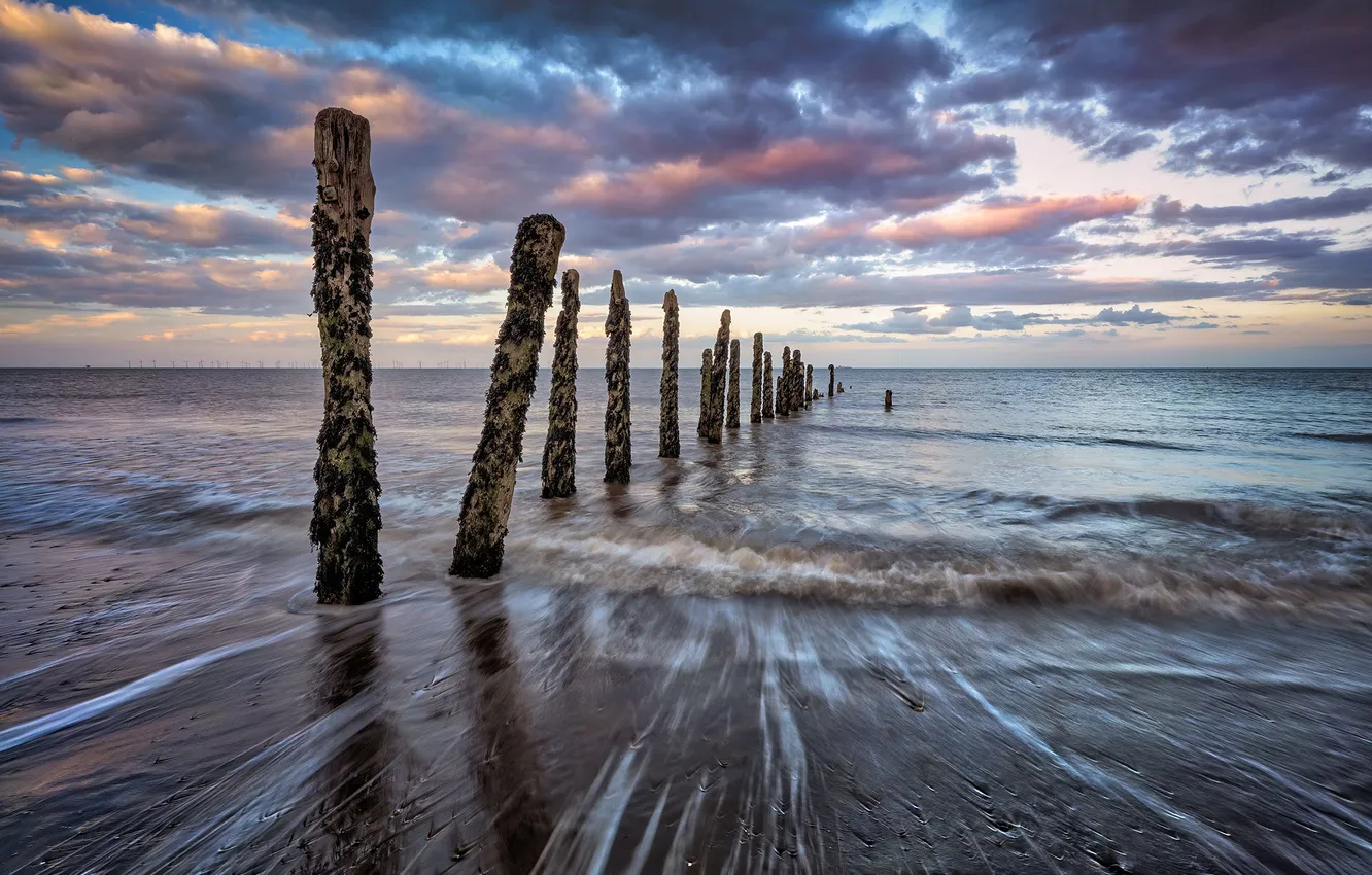 Photo wallpaper sea, wave, landscape