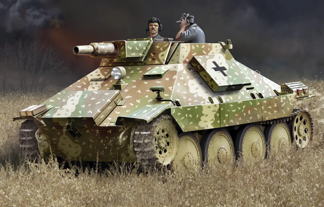 Photo wallpaper figure, the Wehrmacht, in/7.5 cm Kanone 51 L/24, Full chain of national revival leaders at …